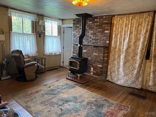 Fireplace, Interior, Stone Walls, Wood Texture Flooring