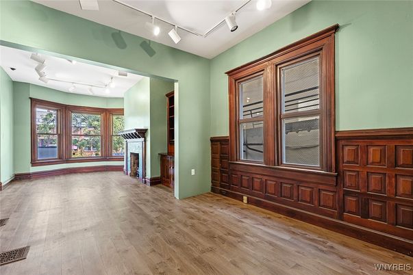 Empty room, Fireplace, Interior, Wood Texture Flooring