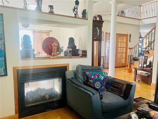 Fireplace, Interior, Wood Texture Flooring