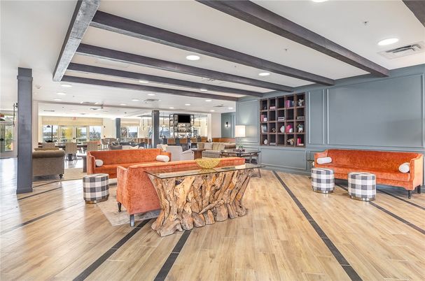 Dining room, Interior, Living room, Recessed Lighting, Wooden Beams, Wood Texture Flooring