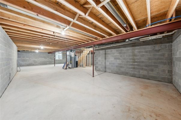 Garage, Interior, Stone Walls, Wooden Beams