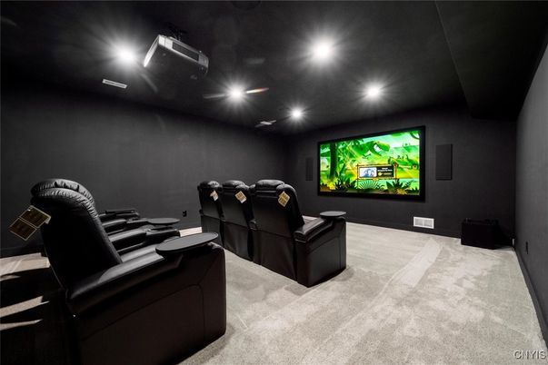 Home Theatre Room, Interior, Projection Screen, Recessed Lighting, Theatre Room