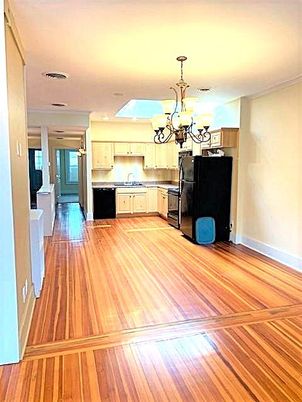 Chandelier, Interior, Kitchen, Recessed Lighting, Wood Texture Flooring
