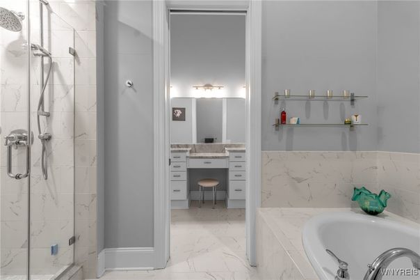 Bathroom, Glass Shower, Interior, Marble, Marble Walls