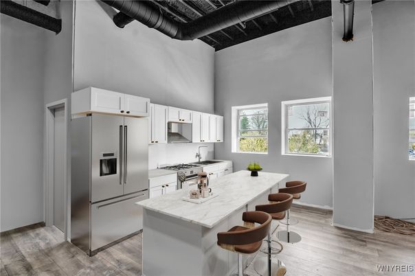 Interior, Kitchen, Stainless Steel Appliances, Wood Texture Flooring