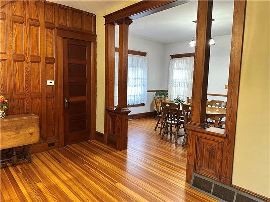 Dining room, Interior, Wood Texture Flooring