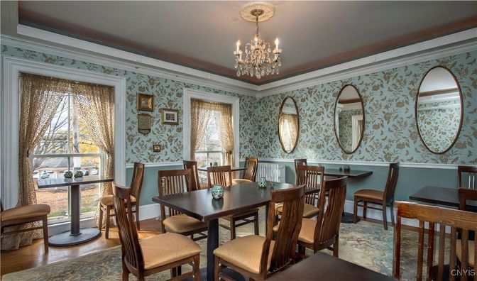 Chandelier, Dining room, Interior, Wood Texture Flooring