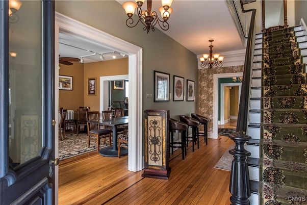 Chandelier, Dining room, Interior, Wood Texture Flooring