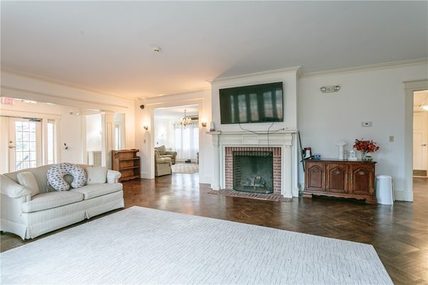 Chandelier, Fireplace, Interior, Living room, Wood Texture Flooring