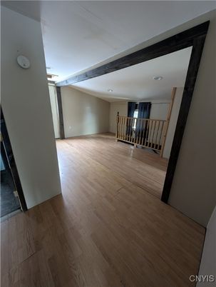 Empty room, Interior, Recessed Lighting, Wooden Beams, Wood Texture Flooring