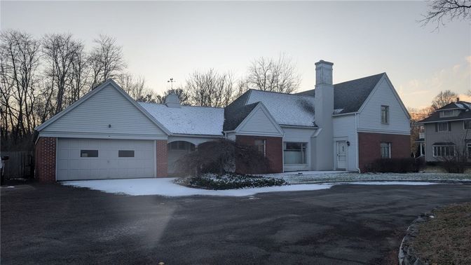 Attached, Exterior, Facade, Brick Facade, Farmhouse
