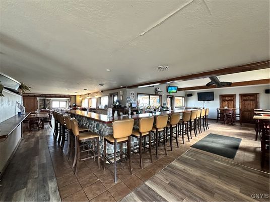 Dining room, Interior, Kitchen, Recessed Lighting, Wood Texture Flooring