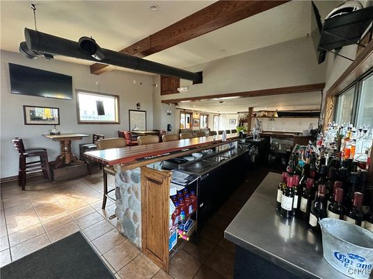 Dining room, Interior, Kitchen, Pendant Lights, Recessed Lighting, Wooden Beams