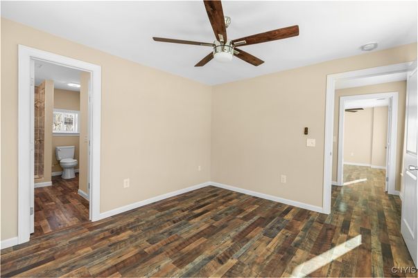 Bathroom, Empty room, Interior, Recessed Lighting, Wood Texture Flooring