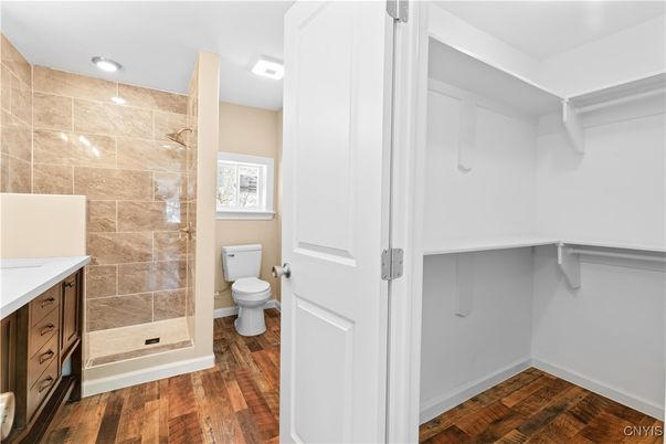 Bathroom, Interior, Recessed Lighting, Wood Texture Flooring