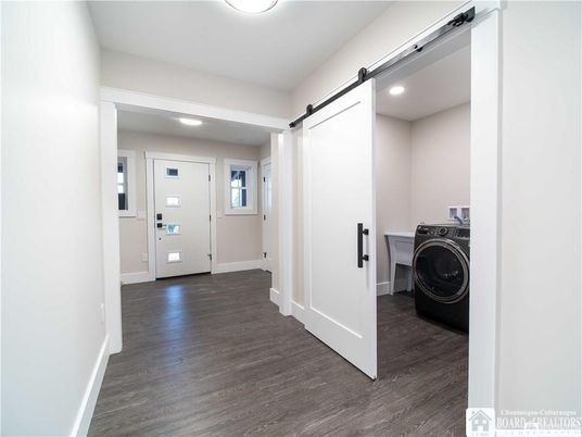 Interior, Recessed Lighting, Utility Closets, Washer, Wood Texture Flooring