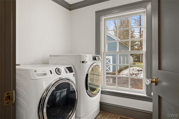 Interior, Washer, Wood Texture Flooring