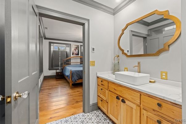 Bathroom, Bedroom, Dual Sink Vanities, Interior, Wood Texture Flooring