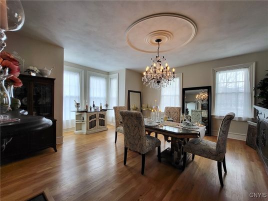 Chandelier, Dining room, Interior, Wood Texture Flooring