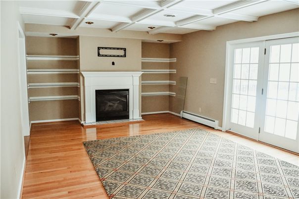 Empty room, Fireplace, Interior, Wood Texture Flooring