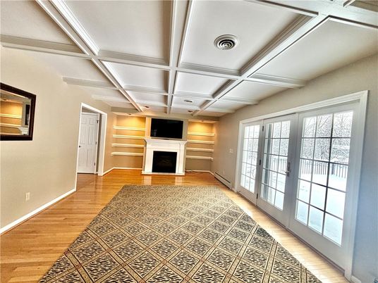 Empty room, Fireplace, Interior, Wood Texture Flooring