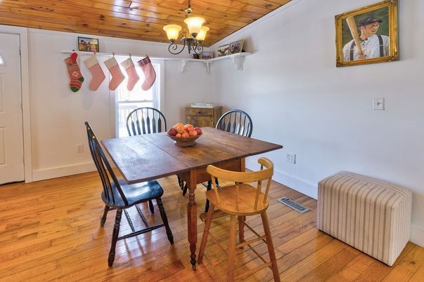 Chandelier, Dining room, Interior, Wooden Ceilings, Wood Texture Flooring