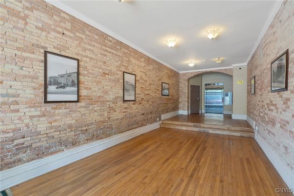 Empty room, Interior, Stone Walls, Wood Texture Flooring