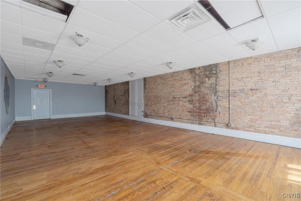 Empty room, Interior, Stone Walls, Wood Texture Flooring