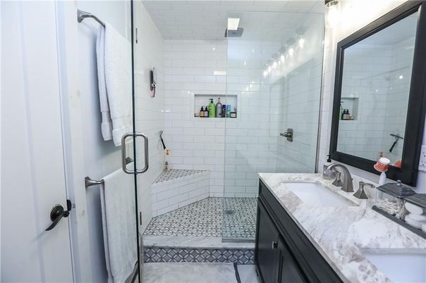Bathroom, Dual Sink Vanities, Glass Shower, Interior