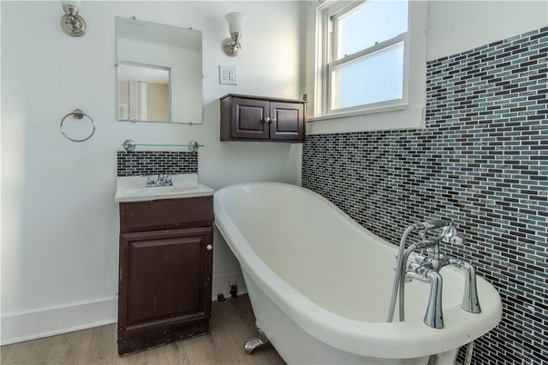 Bathroom, Free Standing Baths, Interior, Wood Texture Flooring