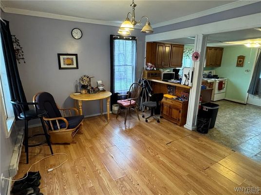 Home Office, Interior, Kitchen, Pendant Lights, Wood Texture Flooring