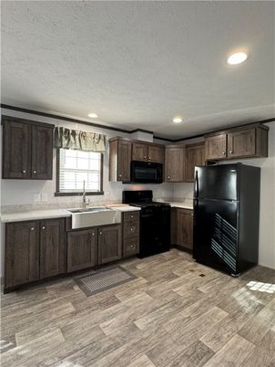 Interior, Kitchen, Recessed Lighting, Wood Texture Flooring