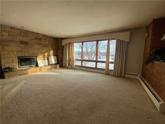 Empty room, Fireplace, Interior, Stone Walls, Wooden Walls
