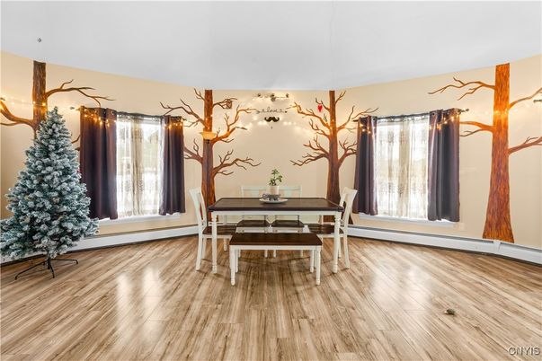 Dining room, Interior, Wood Texture Flooring