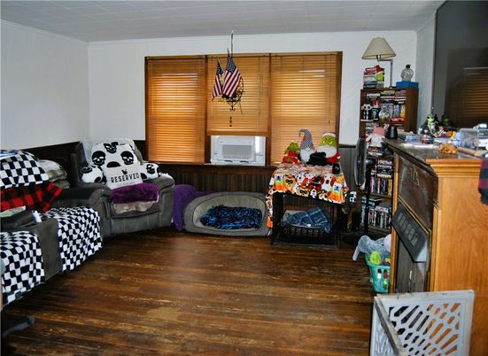 Fireplace, Interior, Living room, Pendant Lights, Wood Texture Flooring
