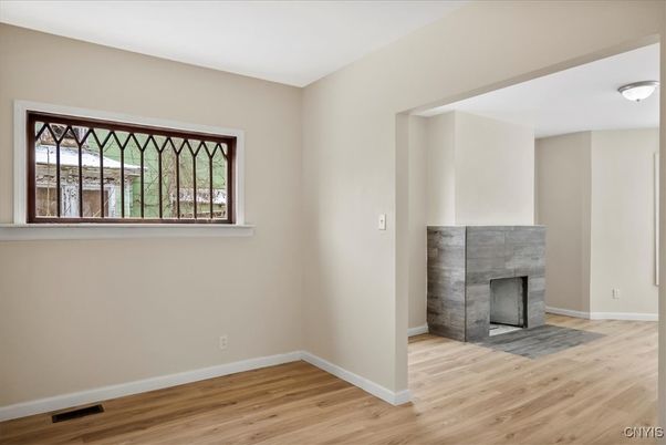 Empty room, Fireplace, Interior, Wood Texture Flooring