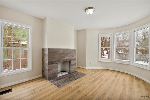 Empty room, Fireplace, Interior, Wood Texture Flooring