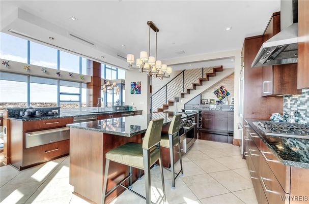 Chandelier, Interior, Kitchen, Pendant Lights, Recessed Lighting, Stainless Steel Appliances