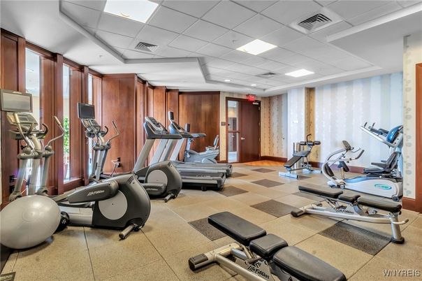 Fitness Equipment, Gym, Interior, Recessed Lighting
