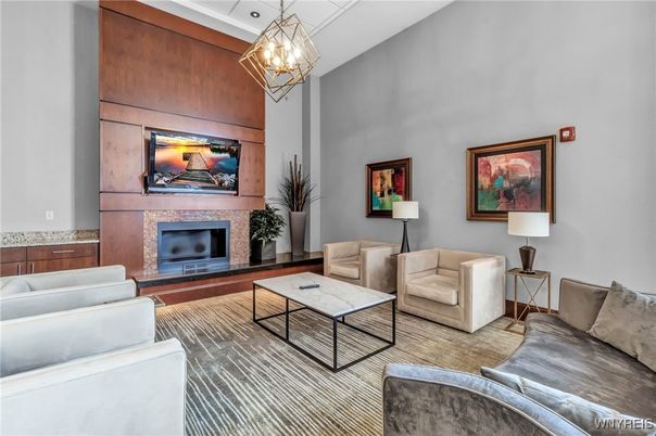 Fireplace, Interior, Living room, Pendant Lights, Wood Texture Flooring, Wooden Walls