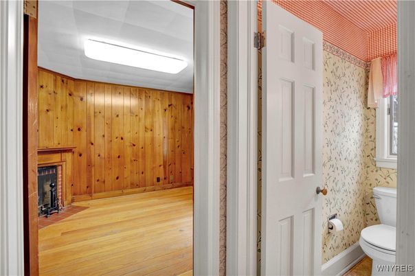 Bathroom, Interior, Wood Texture Flooring, Wooden Walls