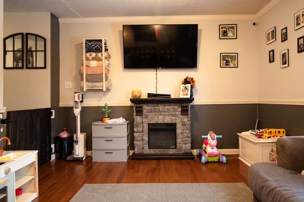 Fireplace, Interior, Wood Texture Flooring