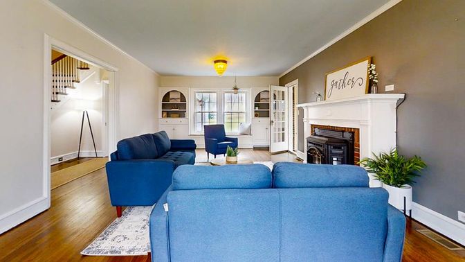 Fireplace, Interior, Living room, Wood Texture Flooring