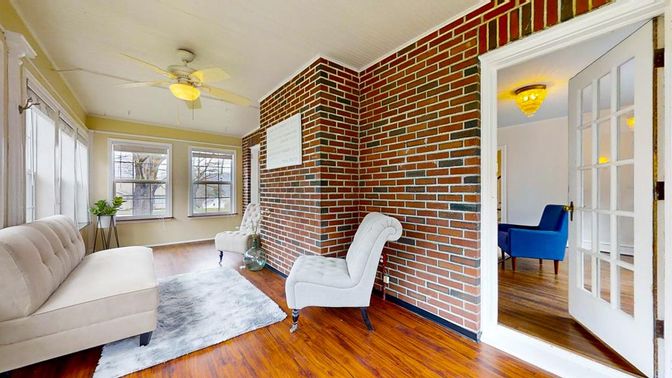 Interior, Stone Walls, Wood Texture Flooring