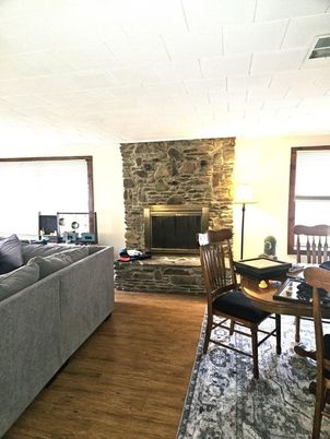 Fireplace, Home Office, Interior, Wood Texture Flooring