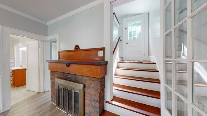Fireplace, Interior, Wood Texture Flooring