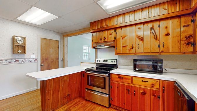 Interior, Kitchen, Wood Texture Flooring
