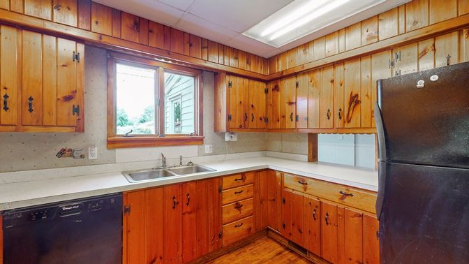 Interior, Kitchen, Wood Texture Flooring