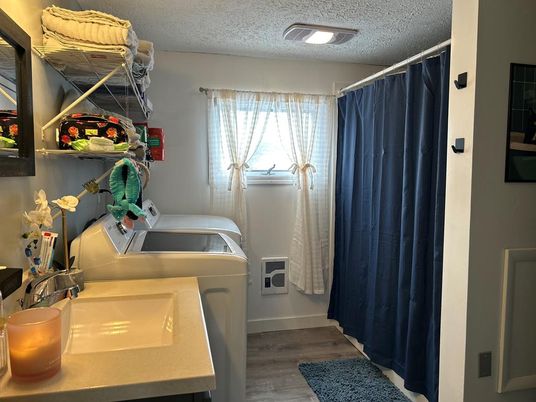 Interior, Recessed Lighting, Washer, Wood Texture Flooring