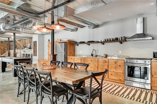 Dining room, Interior, Kitchen, Recessed Lighting, Stainless Steel Appliances